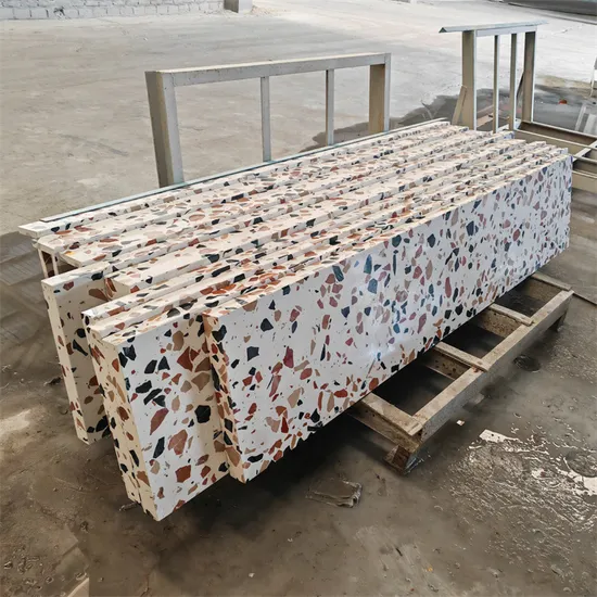 Comptoirs polis/adoucis Dalle de terrazzo Matériau de construction Pierre artificielle Carrelage de sol en céramique Terrazzo