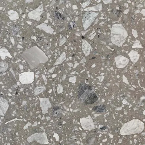 Carreaux de porcelaine terrazzo marron à grands fragments