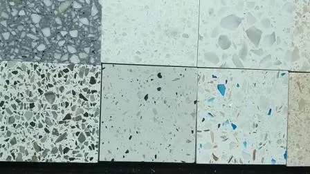 Carrelage ignifuge en terrazzo de ciment blanc pour revêtement de sol de projet, fournisseur d'usine