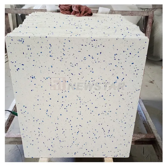 Carrelage extérieur en terrazzo bleu cristal blanc
