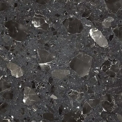 Deep Black Fragments Artificial Stone Terrazzo 